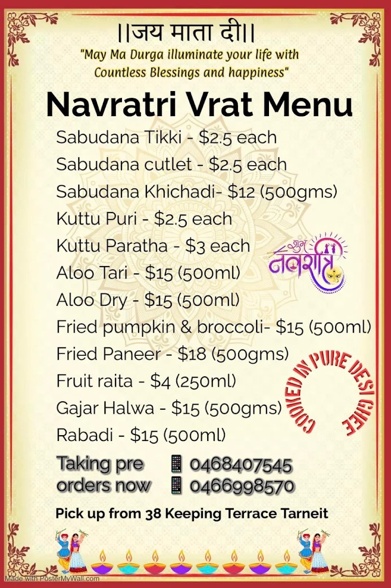 Menu, Rajasthani Dhaba