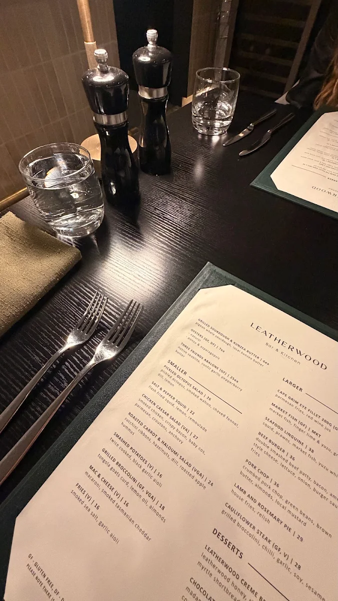 Menu, Leatherwood Bar & Kitchen