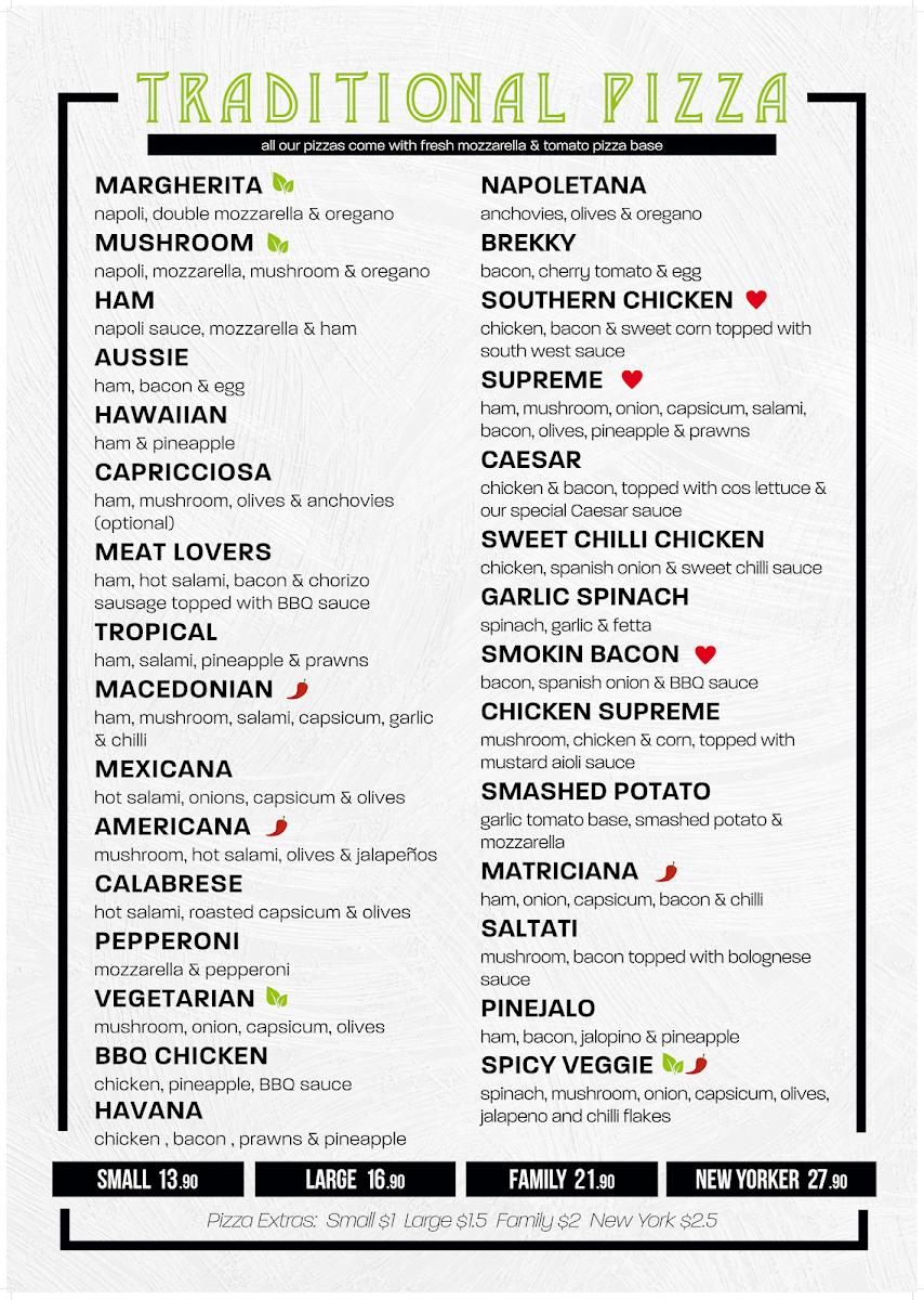 Menu, Victoria’s Pizza N Beyond - Tarneit