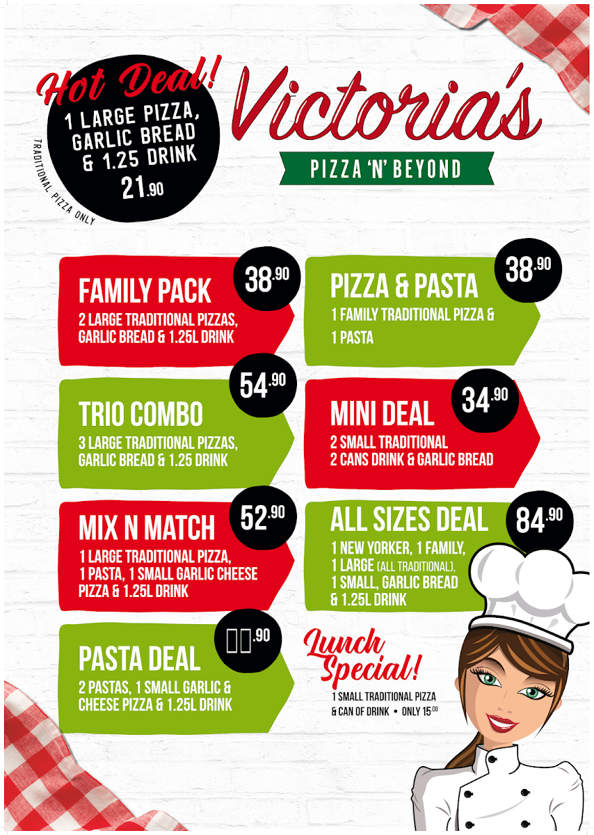 Menu, Victoria’s Pizza N Beyond - Tarneit