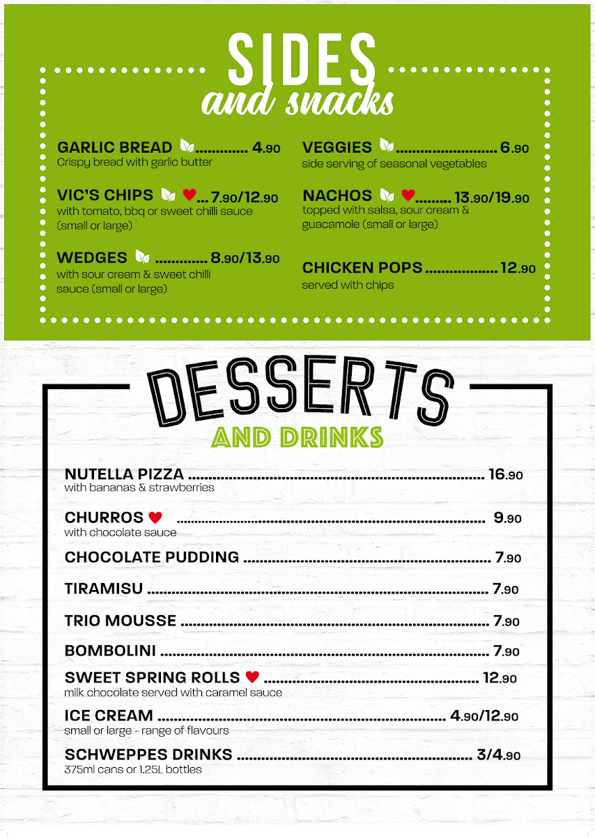 Menu, Victoria’s Pizza N Beyond - Tarneit