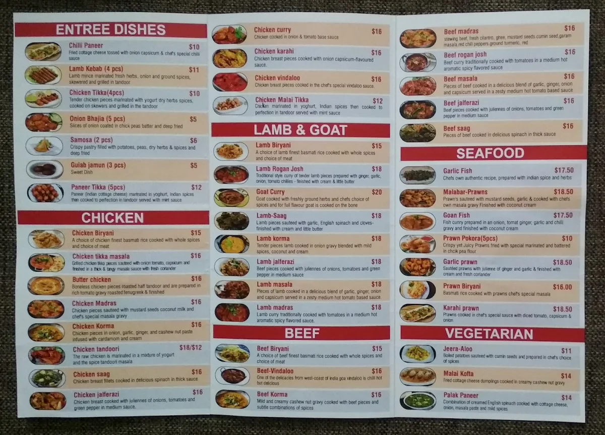 Menu, Quick Curry
