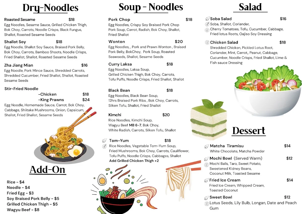 Menu, Dumpling Room