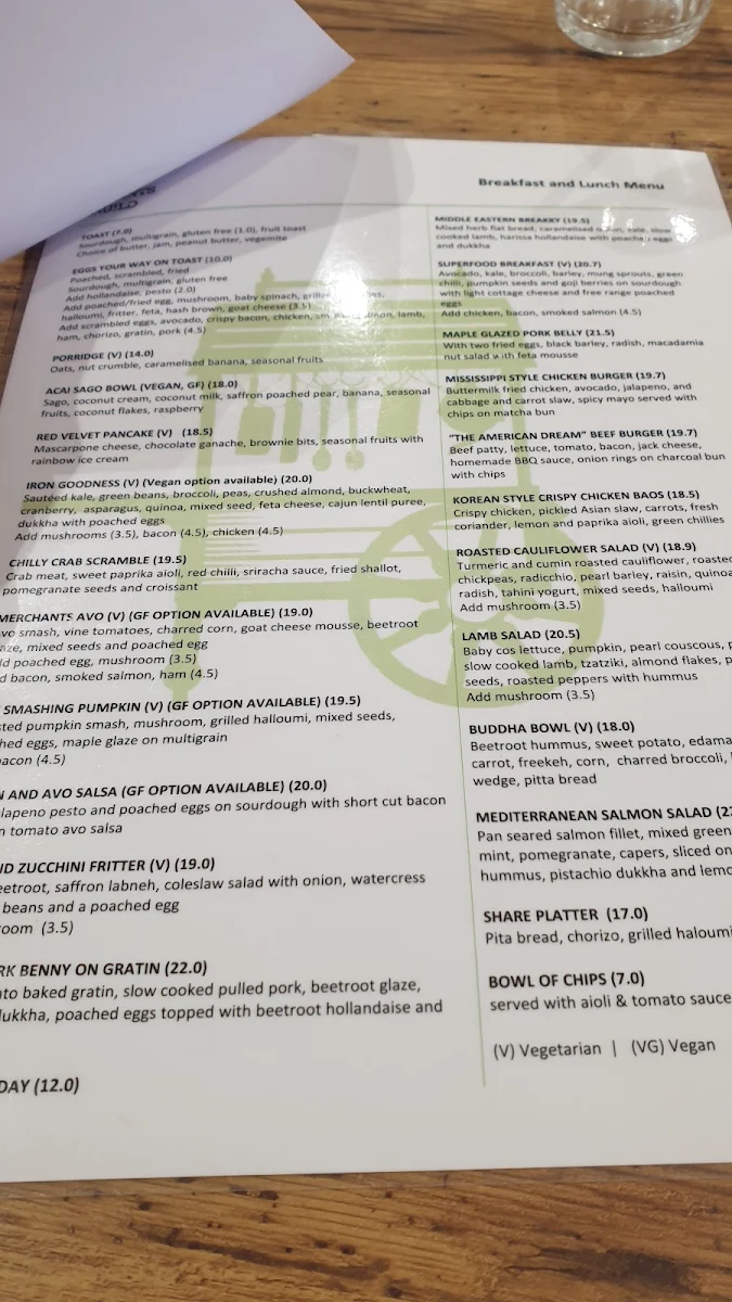 Menu, The Merchants Guild