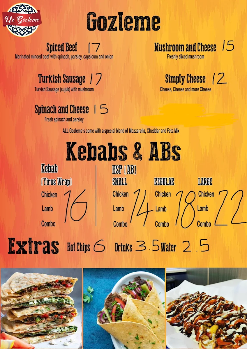 Menu, Uz Gözleme