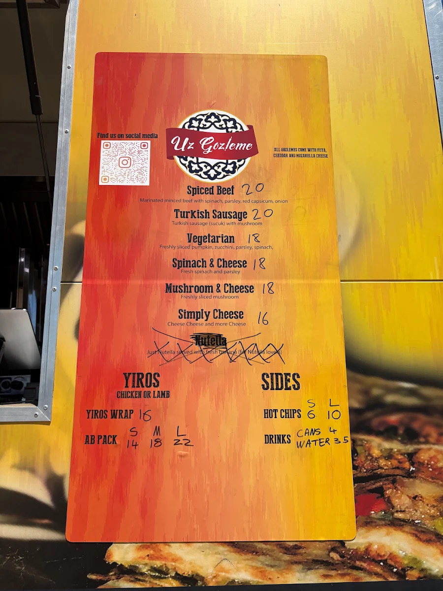 Menu, Uz Gözleme