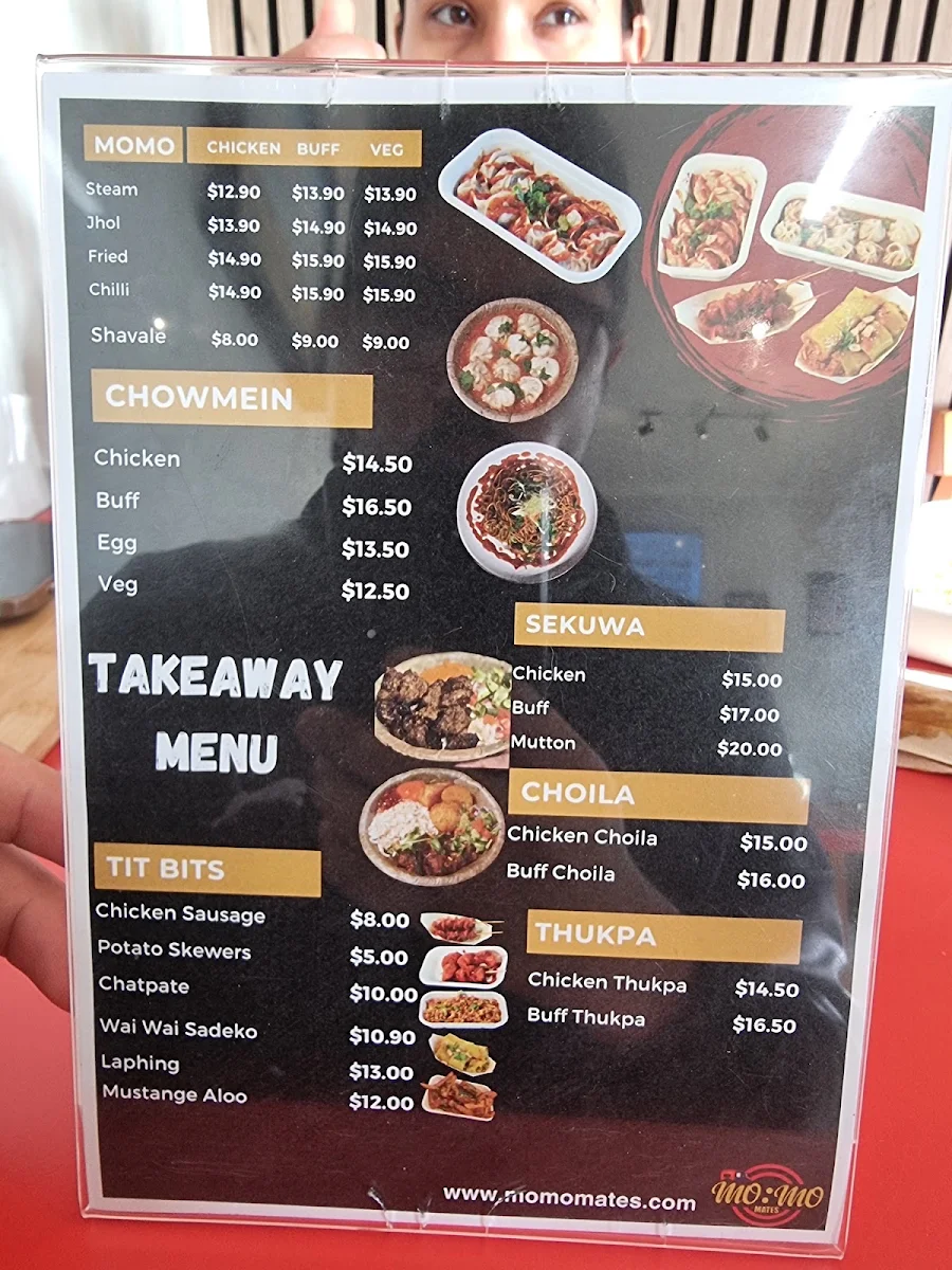 Menu, MOMO MATES KILBURN