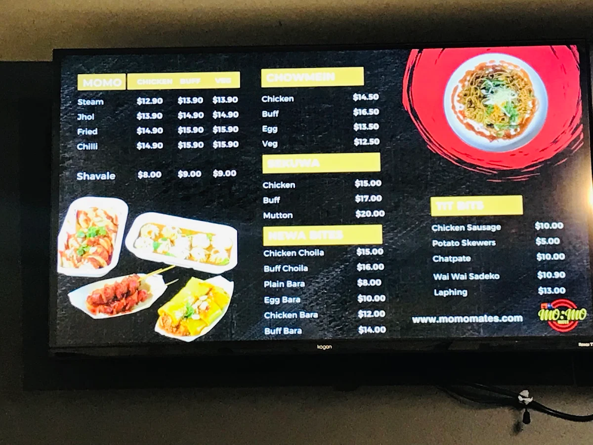 Menu, MOMO MATES KILBURN