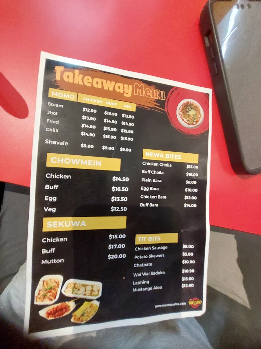 Menu, MOMO MATES KILBURN