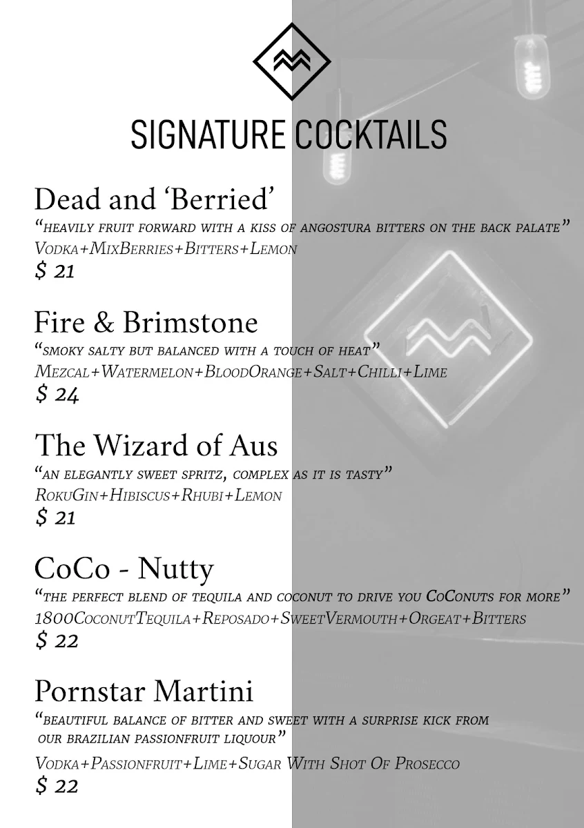 Menu, Mr. Goodbar