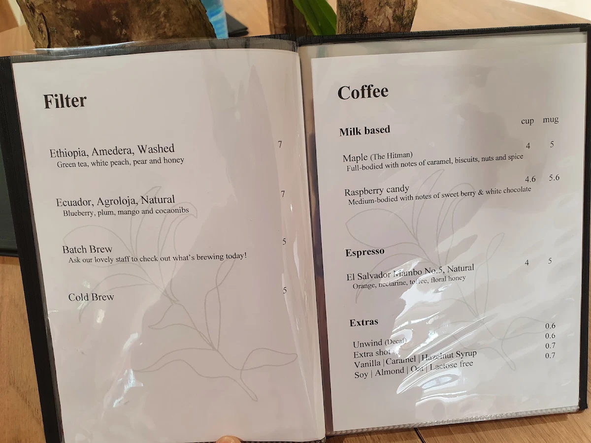 Menu, Forrest Specialty Coffee