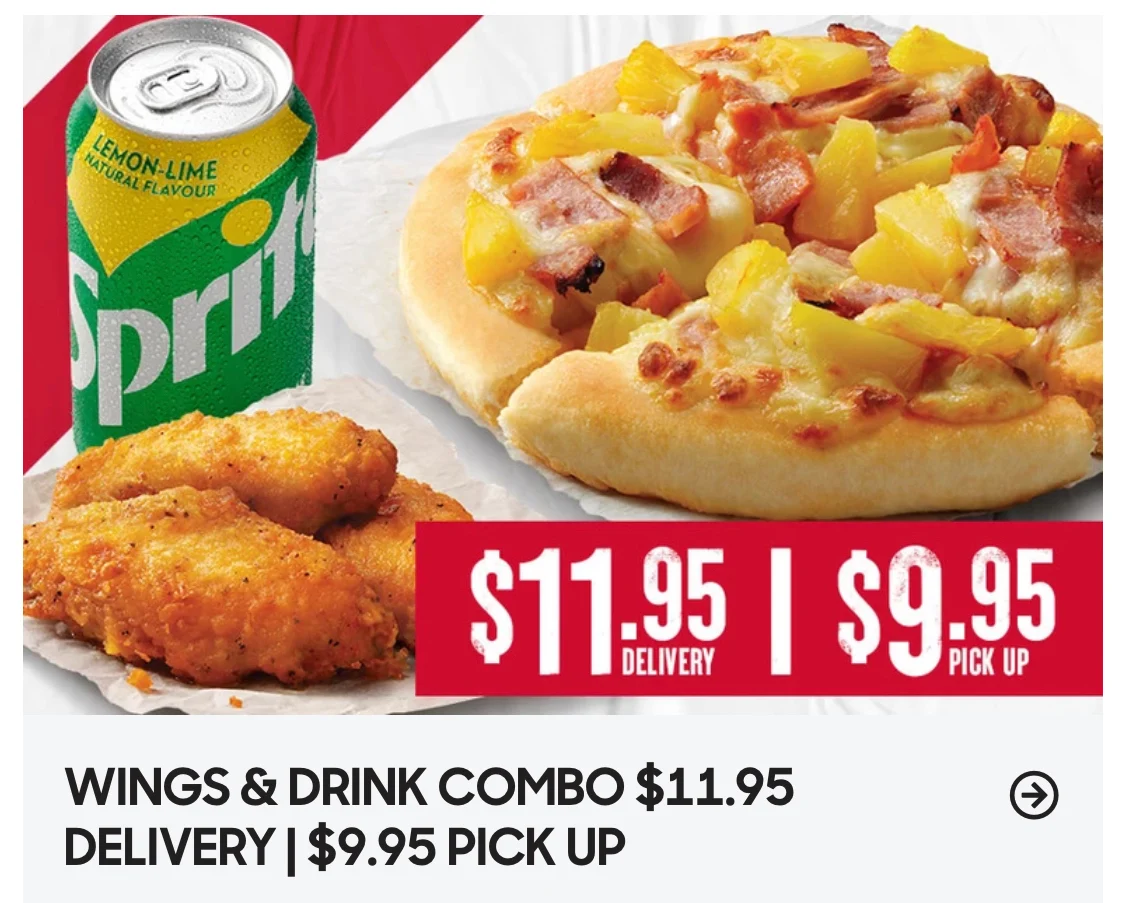 Menu, Pizza Hut Springvale