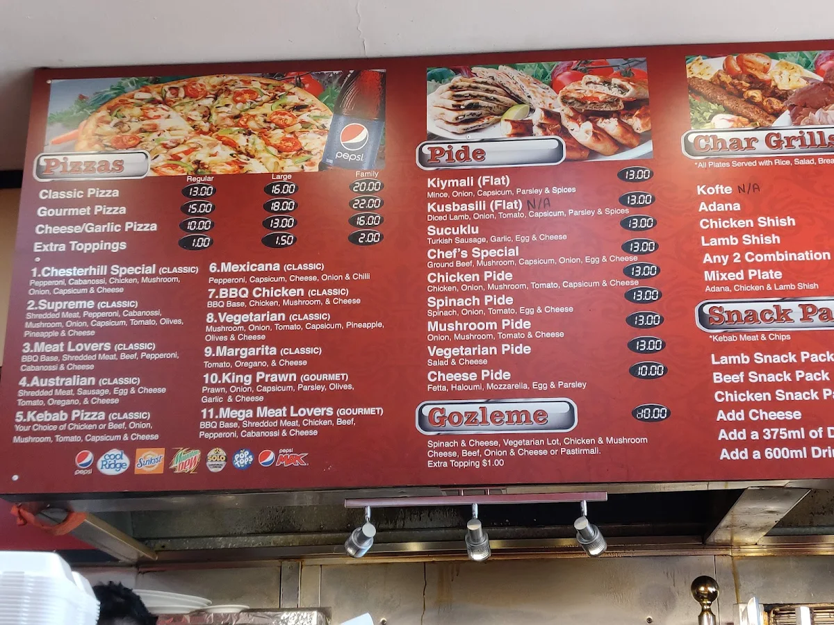 Menu, A Brothers Kebab & Pizza