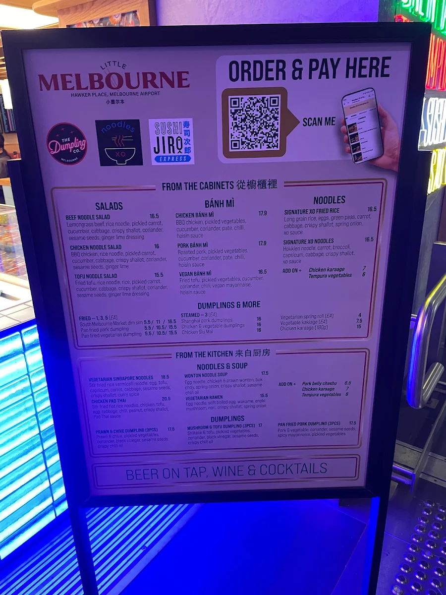 Menu, Sushi Jiro