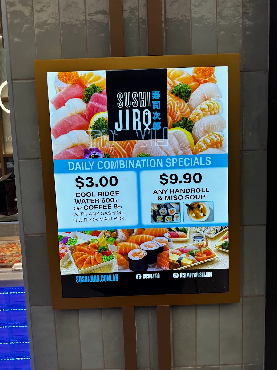 Menu, Sushi Jiro