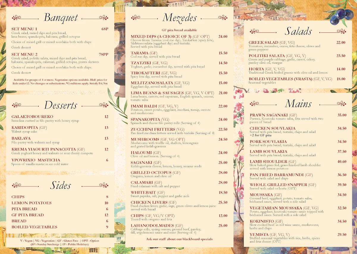 Menu, Koutouki Greek Tavern