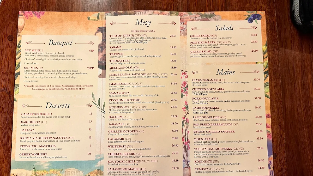 Menu, Koutouki Greek Tavern