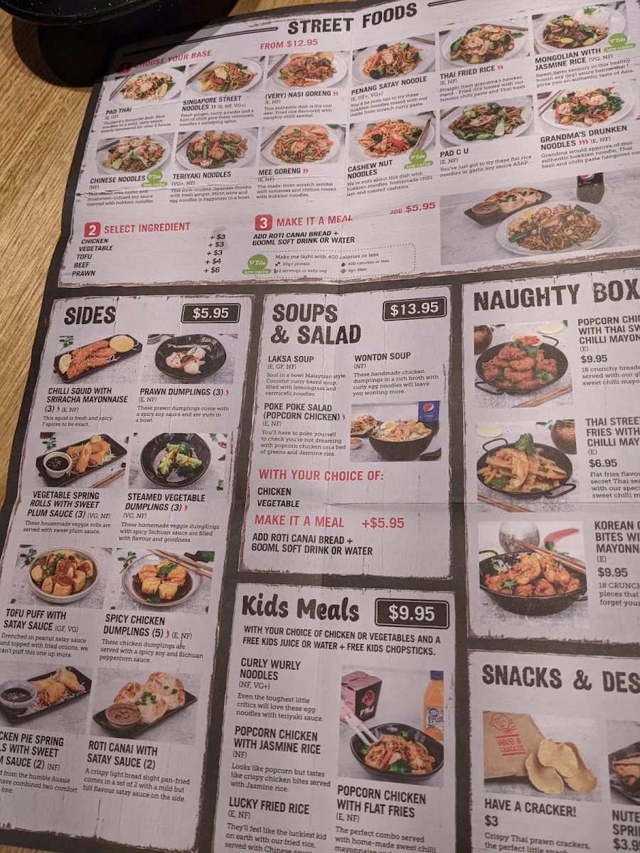 Menu, P'Nut Dee Why