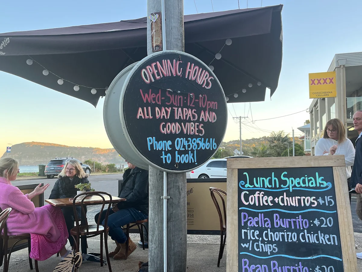 Menu, Ocean bar-cantina