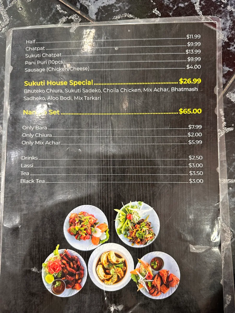Menu, Himalayan sukuti house