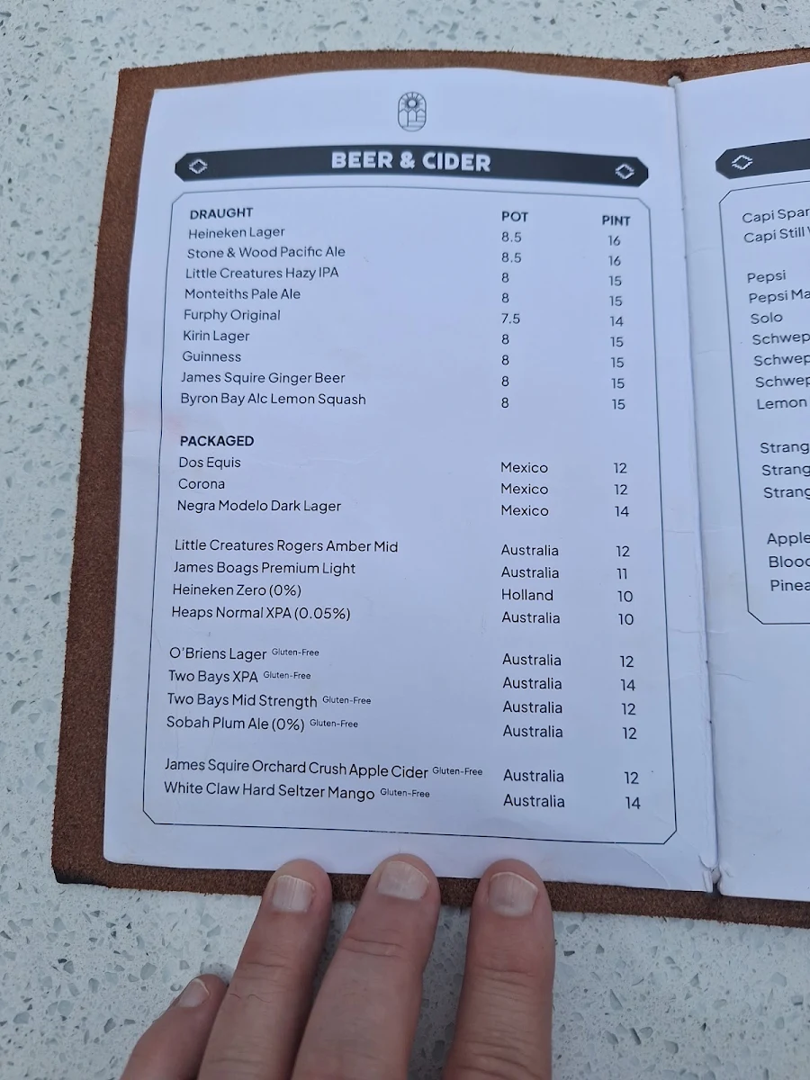 Menu, Hotel Nacional
