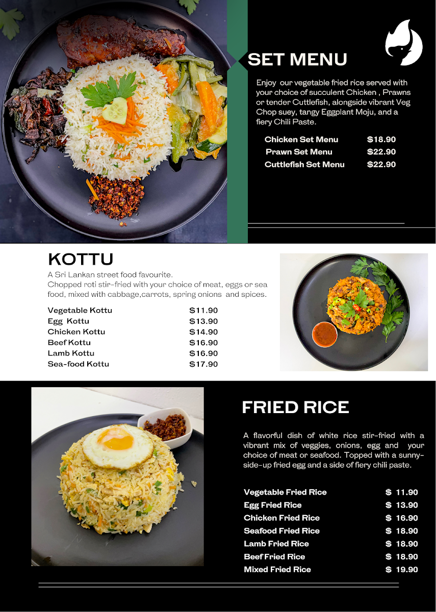 Menu, Colombo Foodies Melbourne