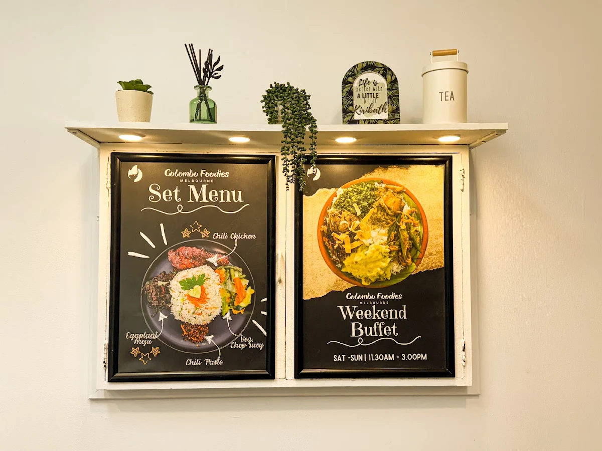 Menu, Colombo Foodies Melbourne