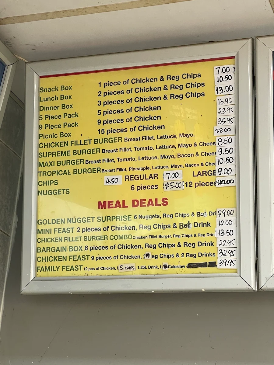 Menu, Wilberforce Charcoal Chicken