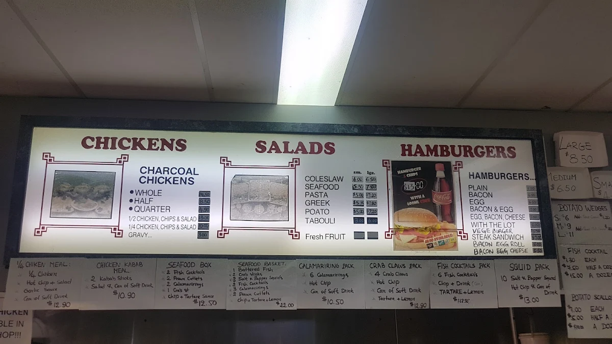 Menu, Wilberforce Charcoal Chicken
