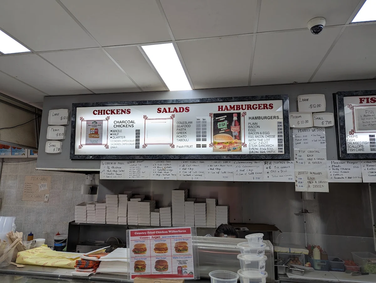 Menu, Wilberforce Charcoal Chicken