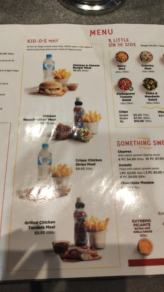 Menu, Oporto Cairns