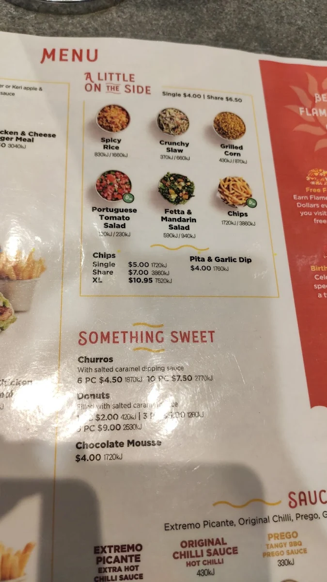 Menu, Oporto Cairns
