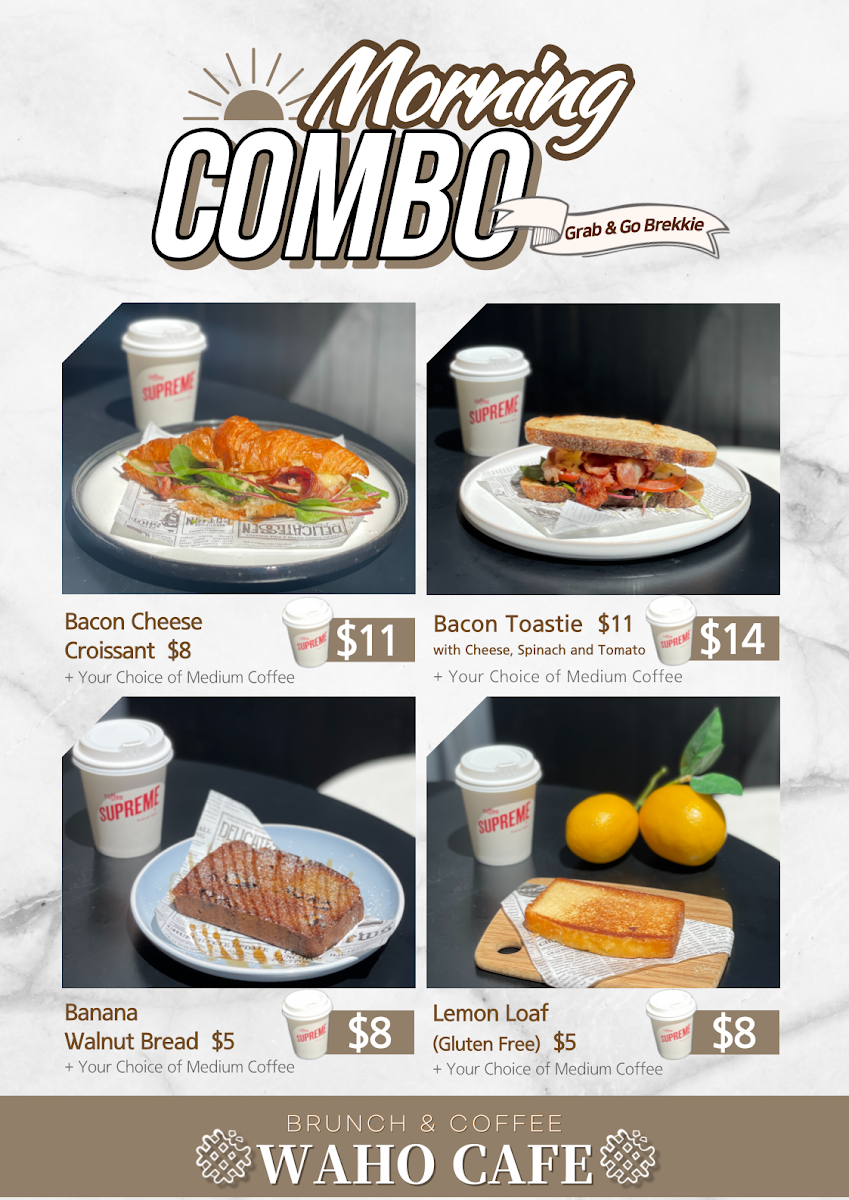 Menu, WAHO Cafe