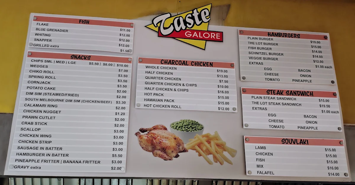 Menu, Taste Galore