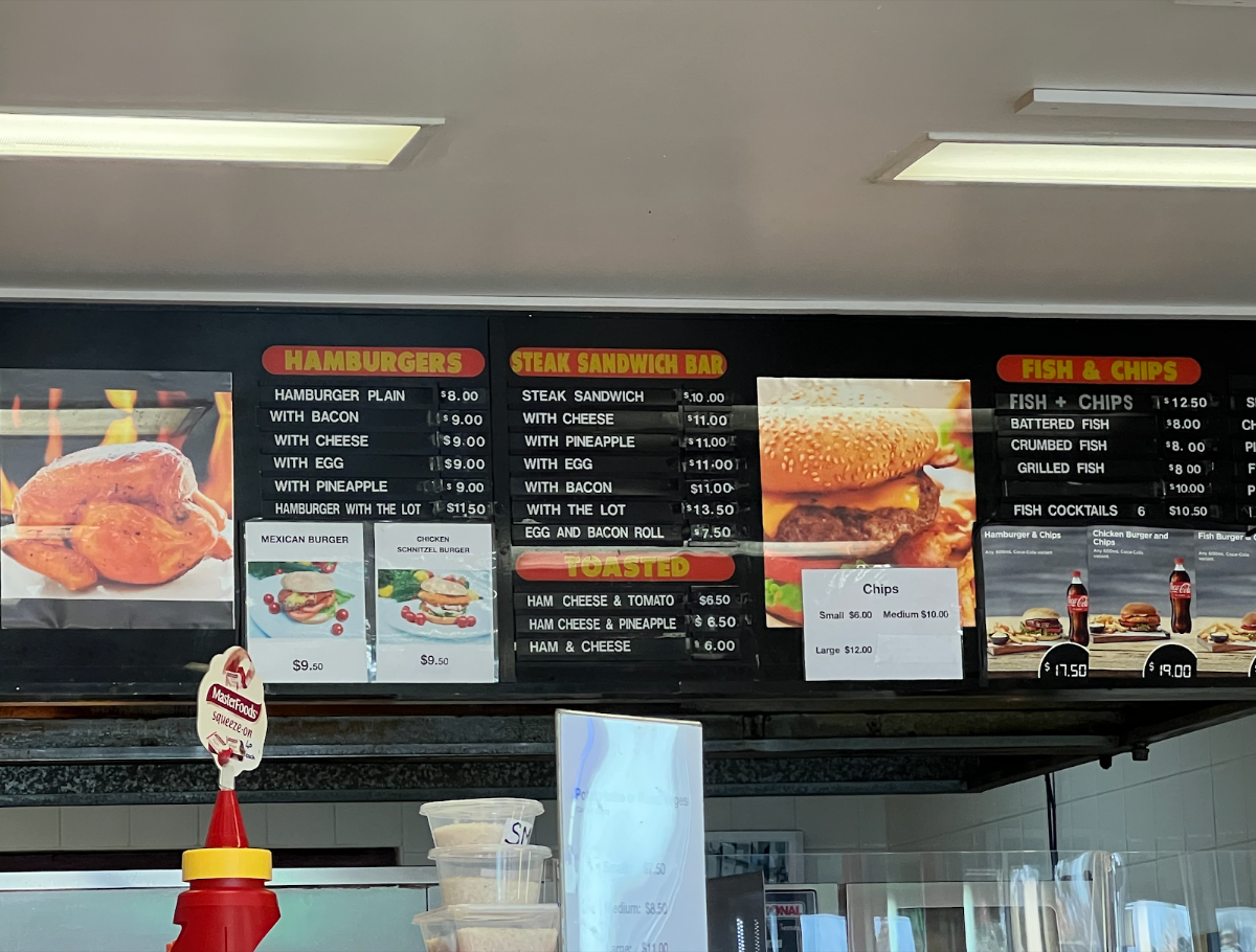 Menu, The Falls Takeaway