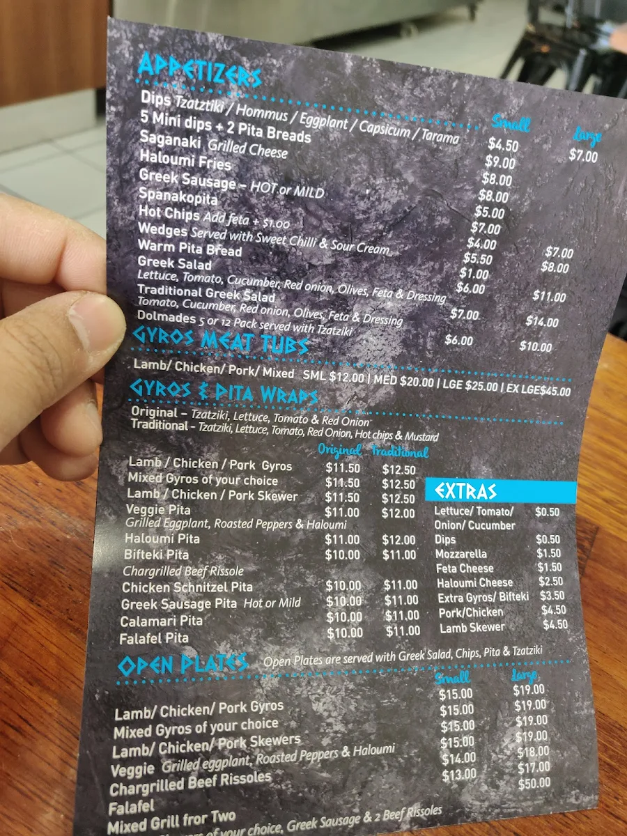 Menu, The Greek Grill on High