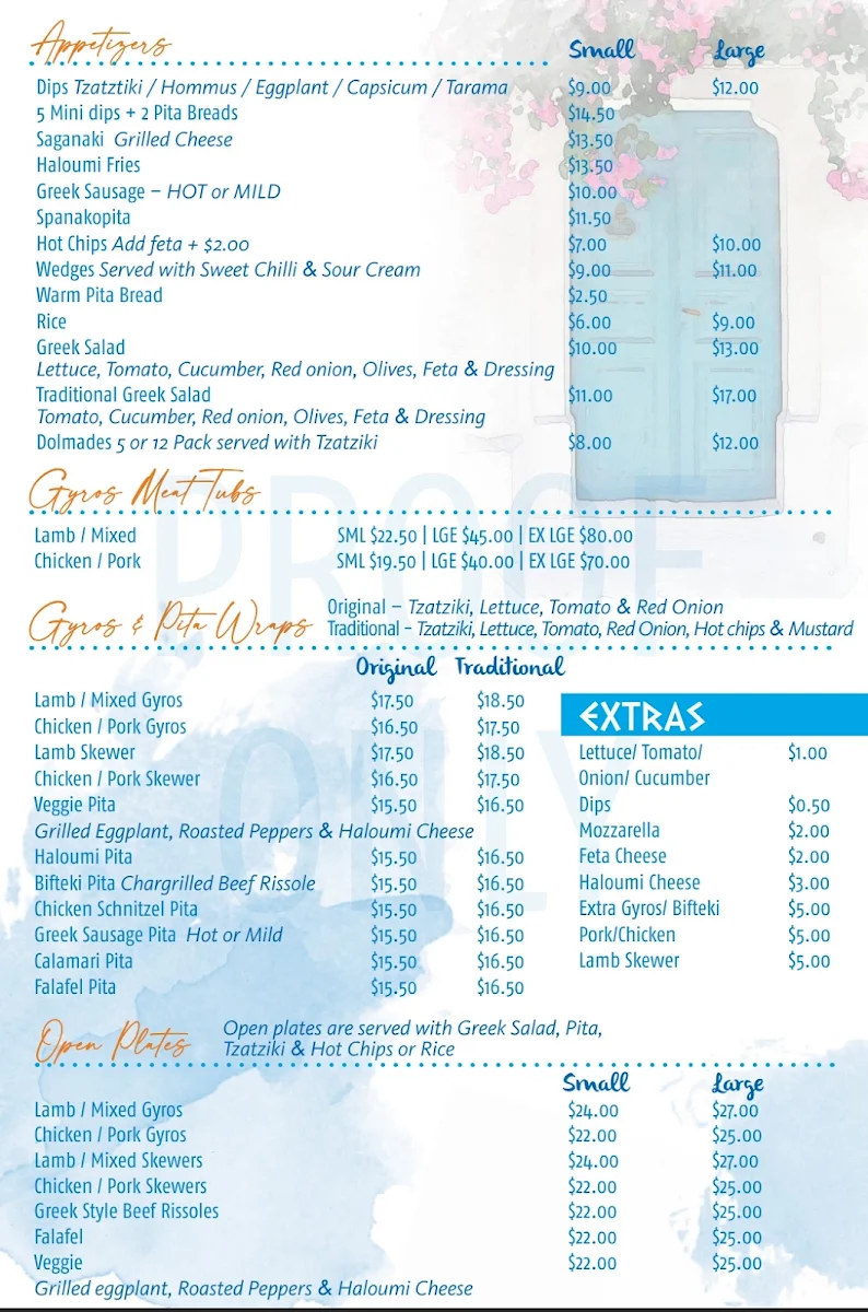 Menu, The Greek Grill on High