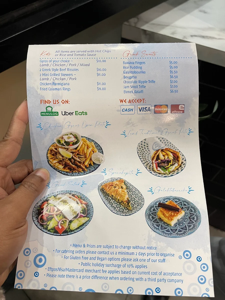 Menu, The Greek Grill on High