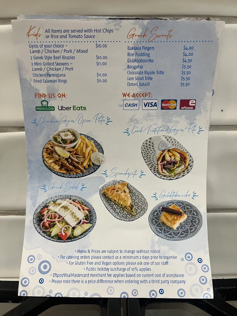 Menu, The Greek Grill on High