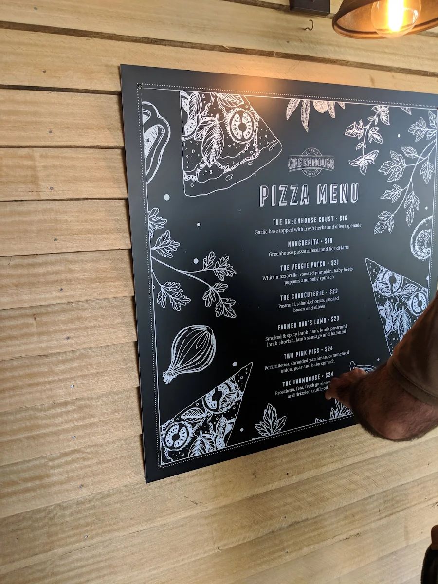 Menu, The Greenhouse of Orange