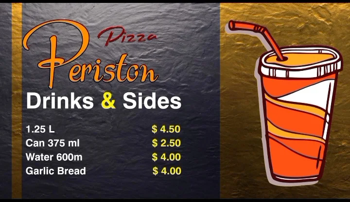 Menu, Periston Pizza Shop