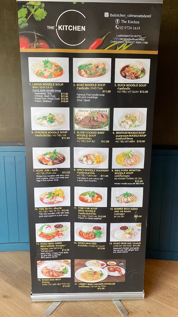 Menu, Cabramatta Hotel
