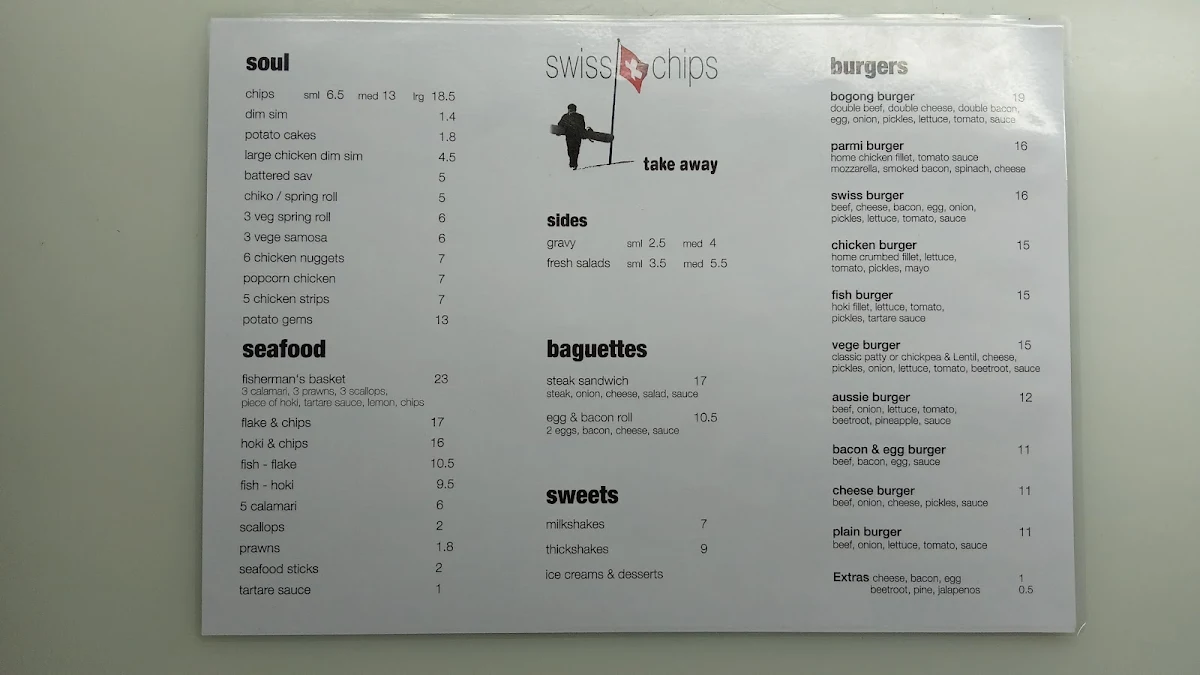Menu, Swiss & Chips