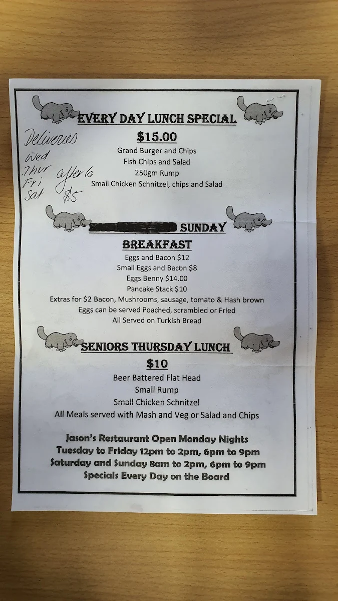 Menu, Mirani Hotel