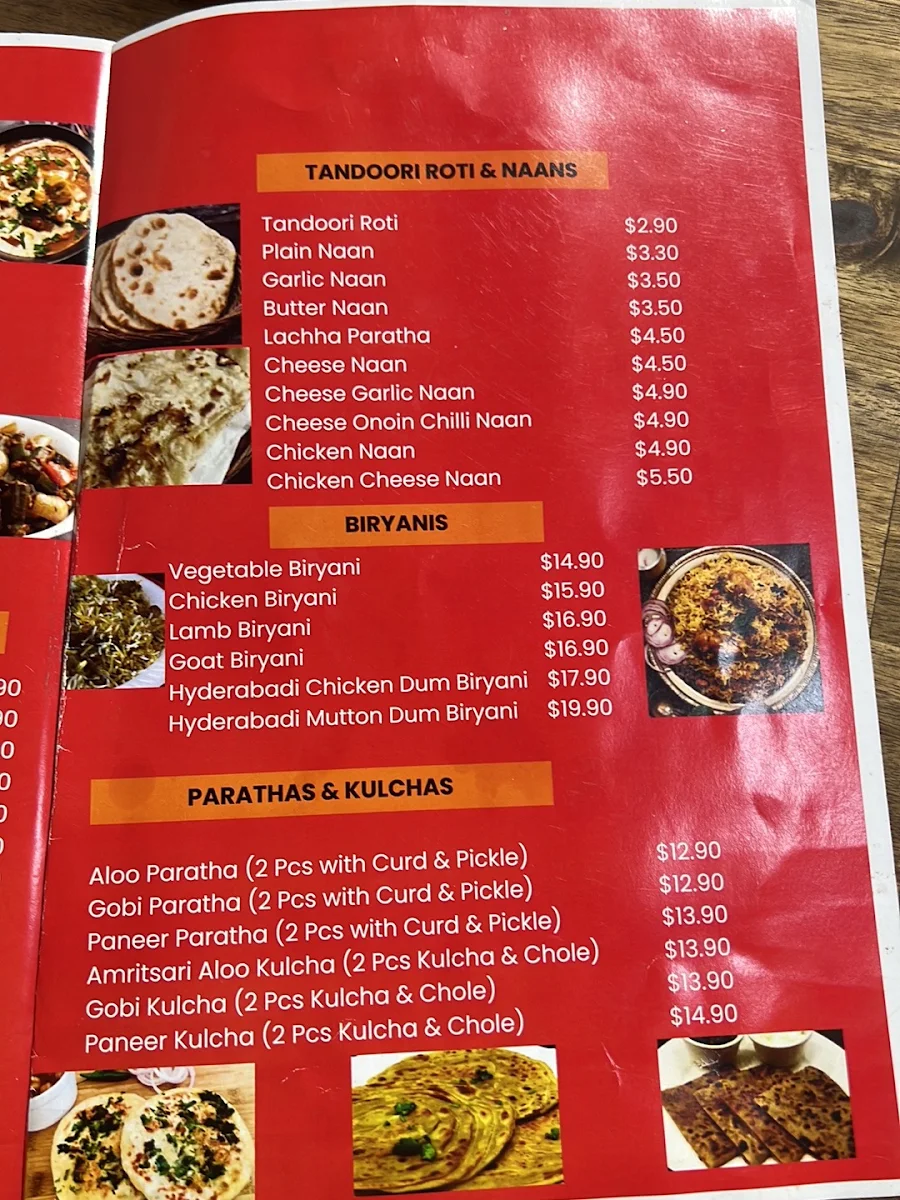 Menu, Mithai Junctiom Riverstone