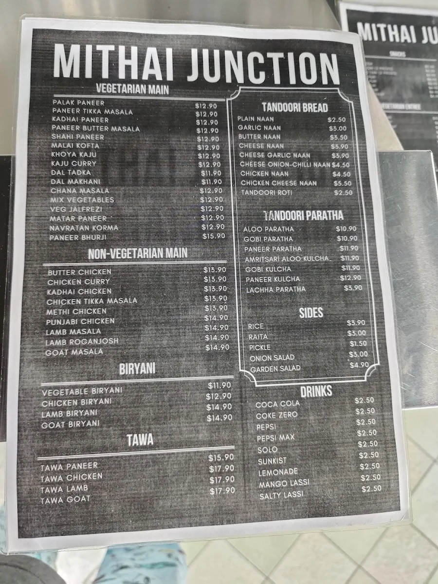 Menu, Mithai Junctiom Riverstone