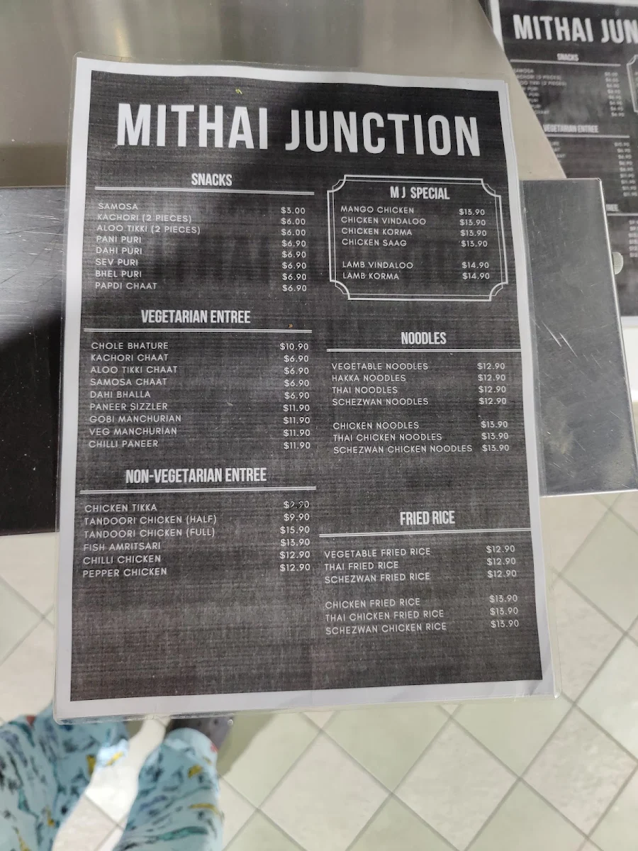 Menu, Mithai Junctiom Riverstone