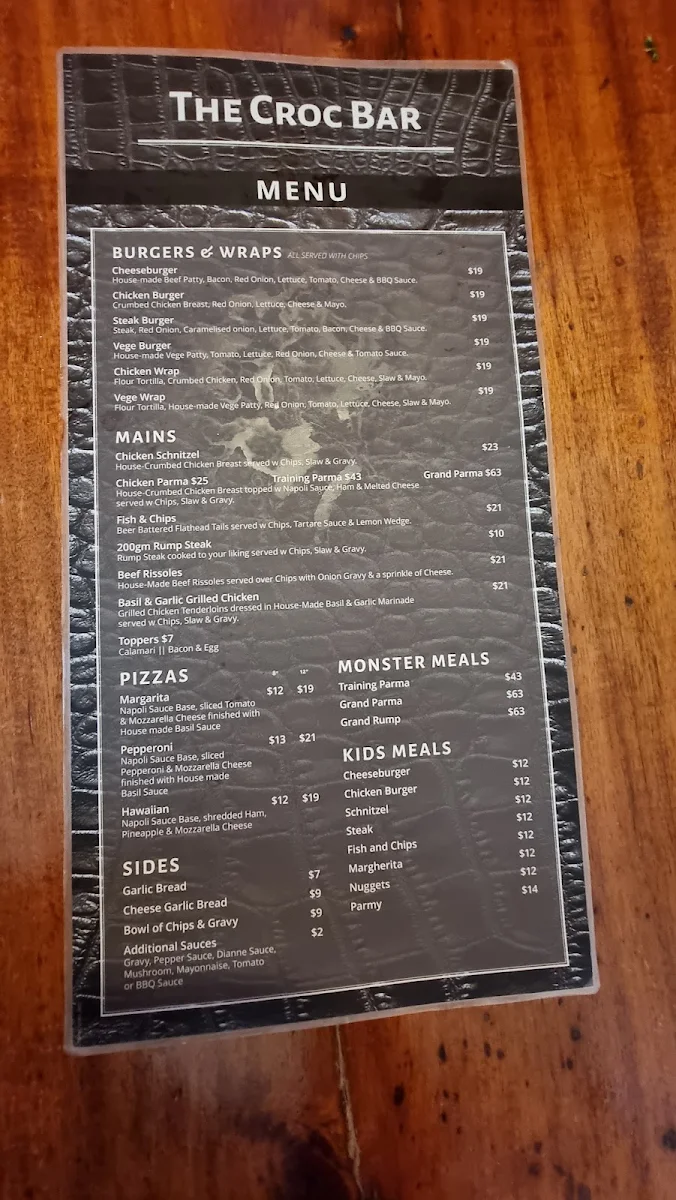 Menu, Grand Hotel Cairns
