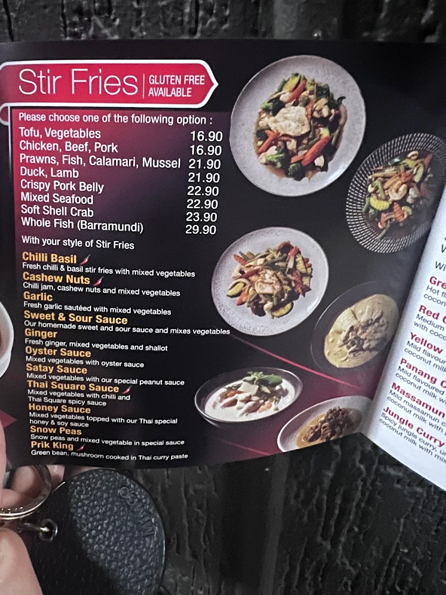 Menu, Thai Square