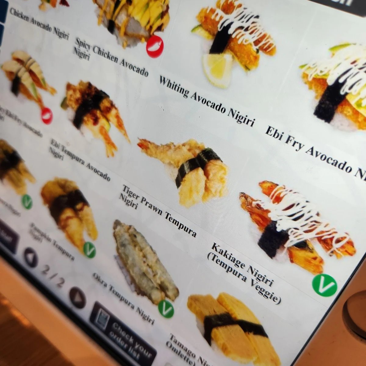 Menu, Hane Sushi